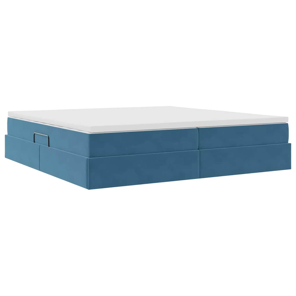 Opbergbed met matras Donkerblauw 200 x 200 cm Fluweel is nu te koop bij PeponiXL, paradijselijk wonen!