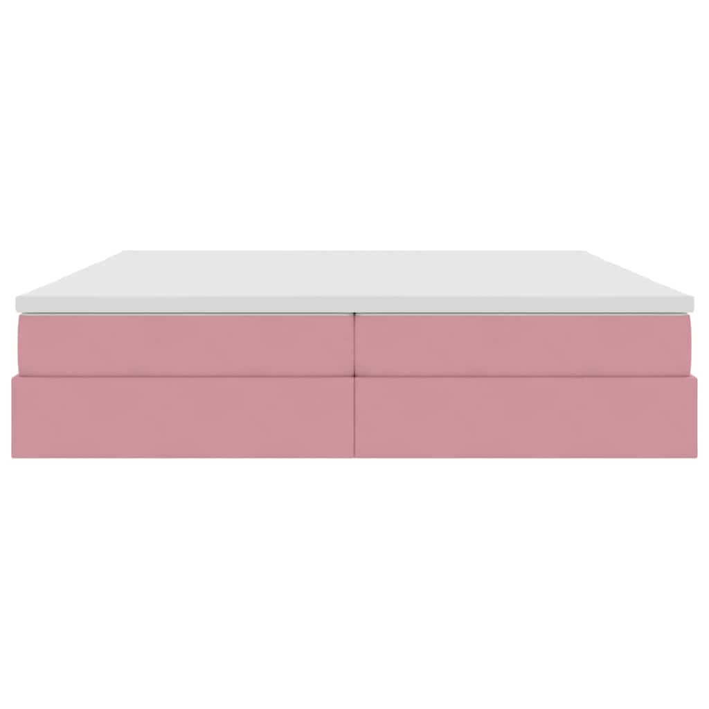 Opbergbed met matras met matras Roze 200 x 200 cm Fluweel is nu te koop bij PeponiXL, paradijselijk wonen!