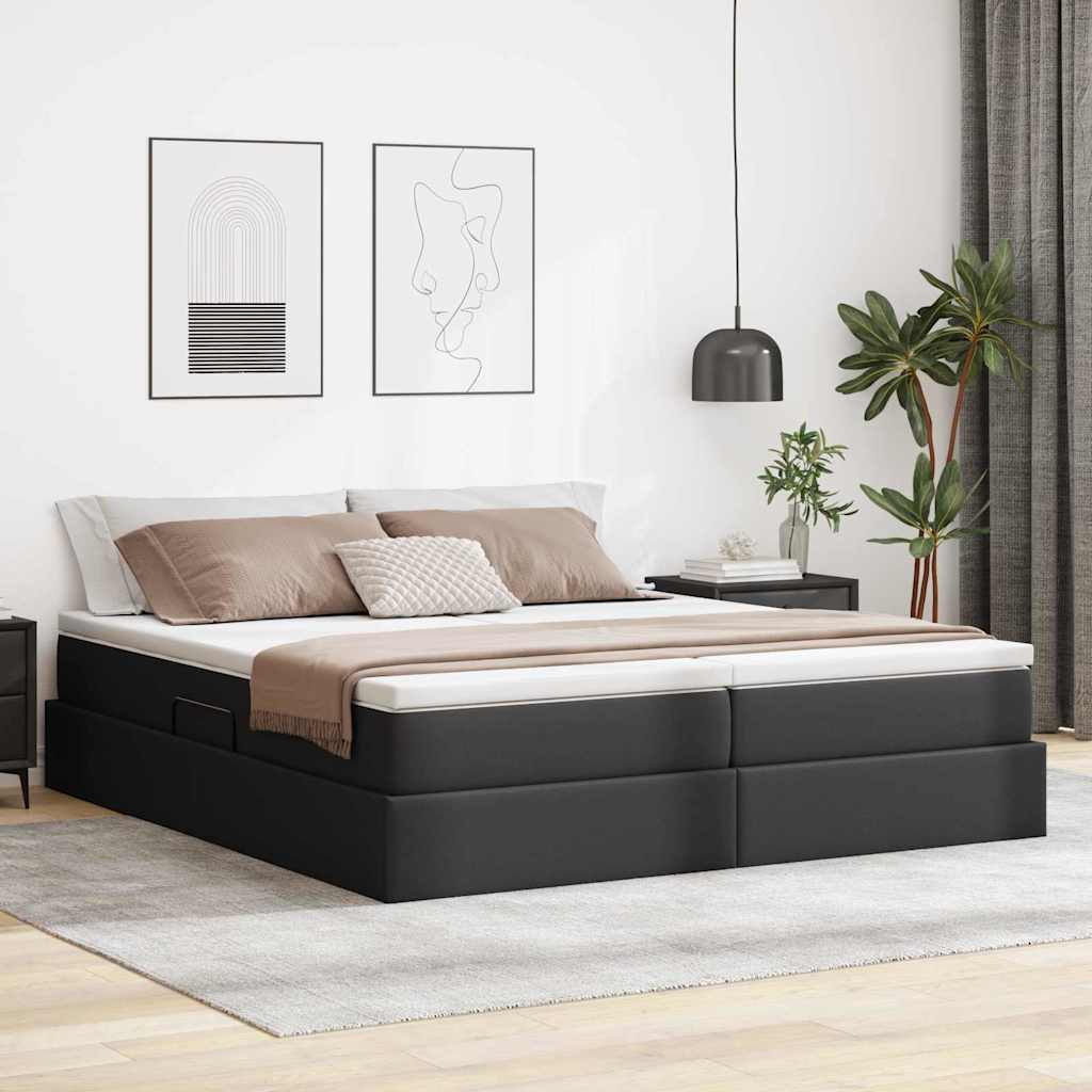 Opbergbed met matras met matras Zwart 180 x 200 cm Nep Leer is nu te koop bij PeponiXL, paradijselijk wonen!