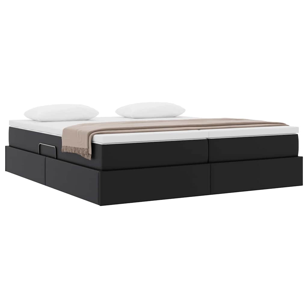 Opbergbed met matras met matras Zwart 180 x 200 cm Nep Leer is nu te koop bij PeponiXL, paradijselijk wonen!