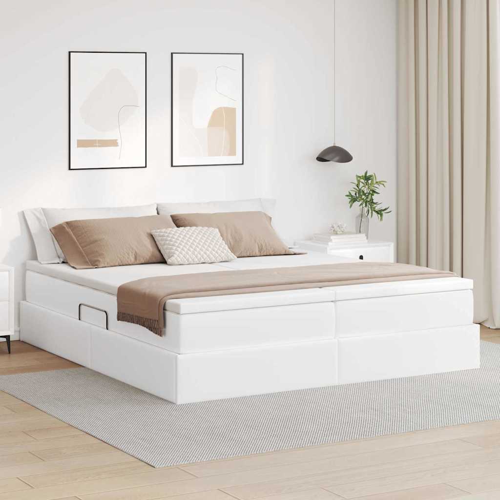 Opbergbed met matras met matras Wit 180 x 200 cm Nep Leer is nu te koop bij PeponiXL, paradijselijk wonen!
