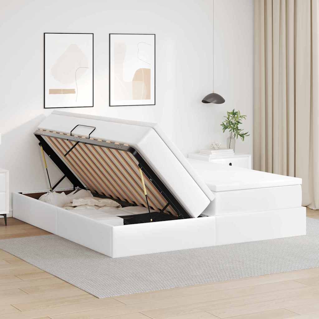 Opbergbed met matras met matras Wit 180 x 200 cm Nep Leer is nu te koop bij PeponiXL, paradijselijk wonen!