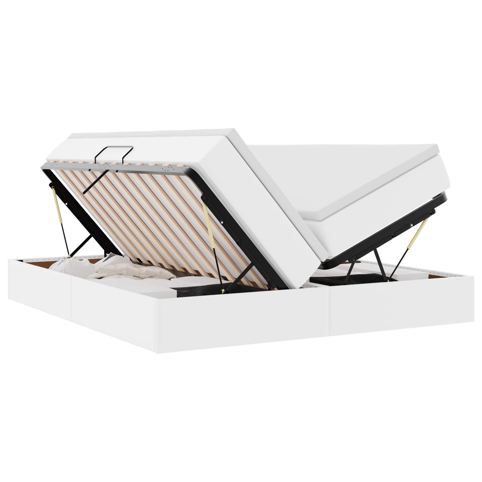 Opbergbed met matras met matras Wit 180 x 200 cm Nep Leer is nu te koop bij PeponiXL, paradijselijk wonen!