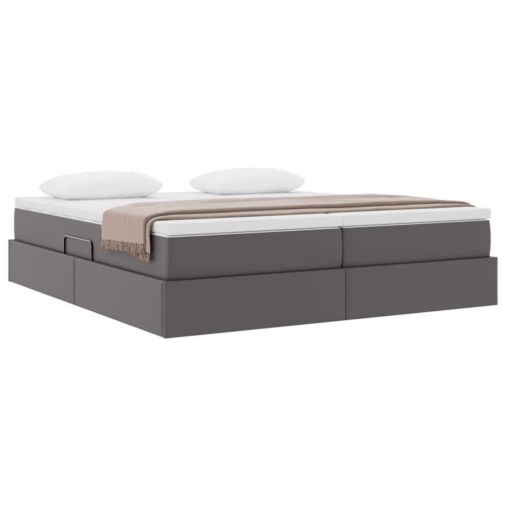 Opbergbed met matras met matras Grijs 180 x 200 cm Nep Leer is nu te koop bij PeponiXL, paradijselijk wonen!