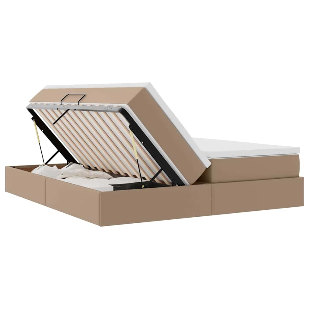 Opbergbed met matras Cappuccino 180 x 200 cm Nep Leer is nu te koop bij PeponiXL, paradijselijk wonen!