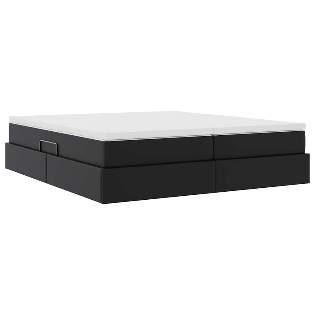 Opbergbed met matras met matras Zwart 200 x 200 cm Nep Leer is nu te koop bij PeponiXL, paradijselijk wonen!