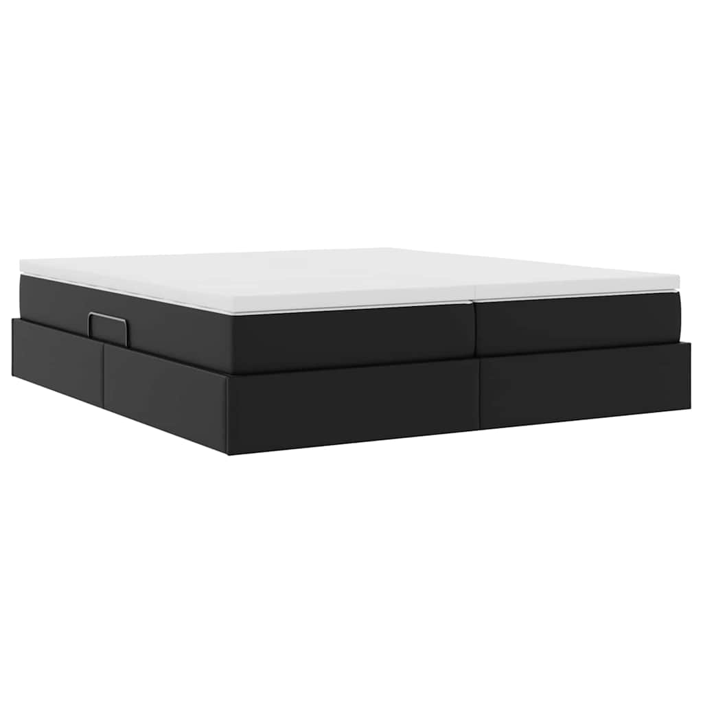Opbergbed met matras met matras Zwart 200 x 200 cm Nep Leer is nu te koop bij PeponiXL, paradijselijk wonen!
