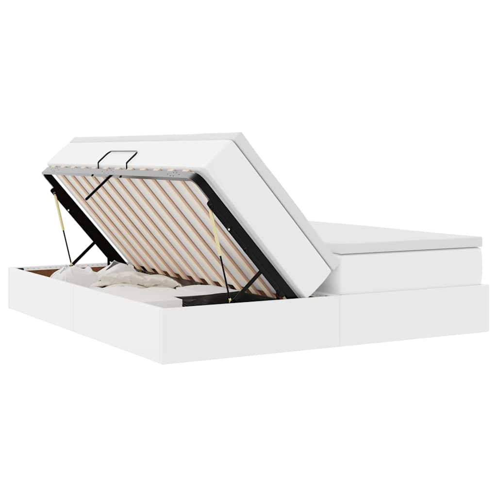 Opbergbed met matras met matras Wit 200 x 200 cm Nep Leer is nu te koop bij PeponiXL, paradijselijk wonen!