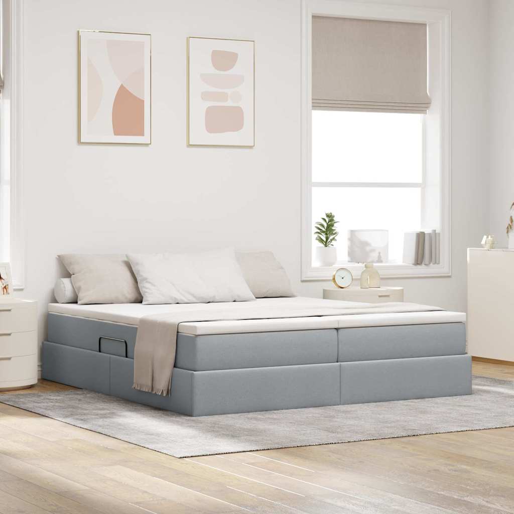 Opbergbed met matras Lichtgrijs 180 x 200 cm Polyester is nu te koop bij PeponiXL, paradijselijk wonen!