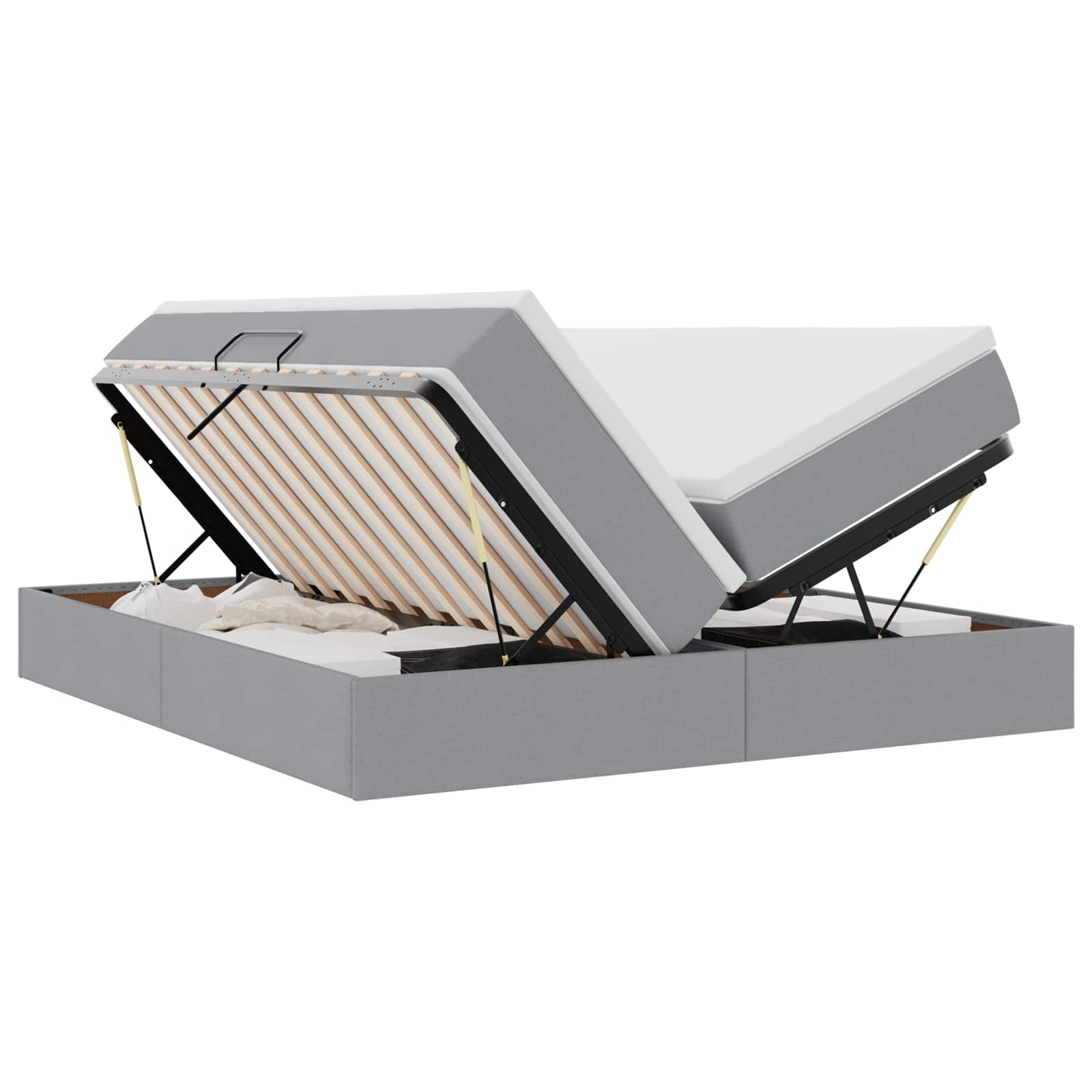 Opbergbed met matras Lichtgrijs 180 x 200 cm Polyester is nu te koop bij PeponiXL, paradijselijk wonen!