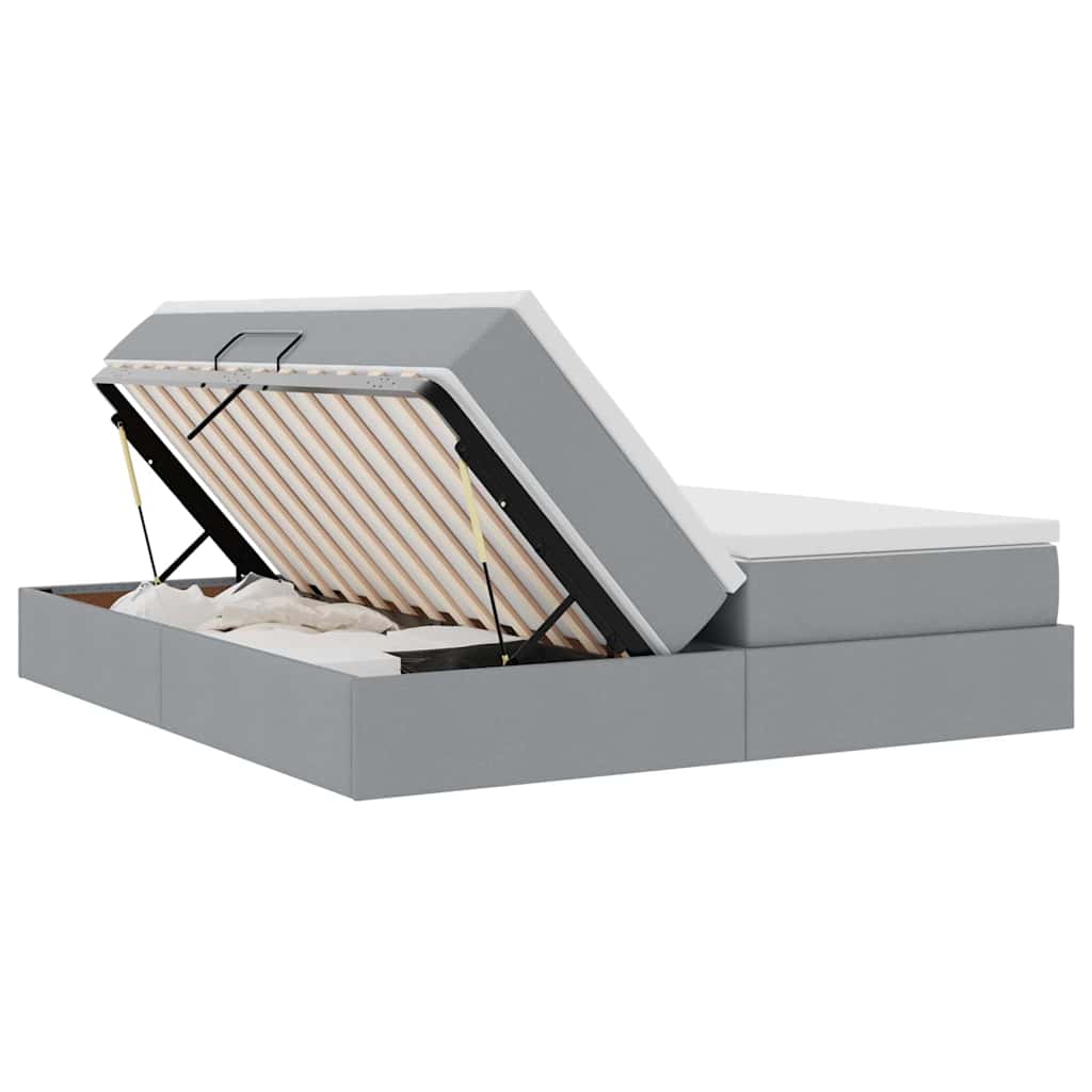Opbergbed met matras Lichtgrijs 180 x 200 cm Polyester is nu te koop bij PeponiXL, paradijselijk wonen!