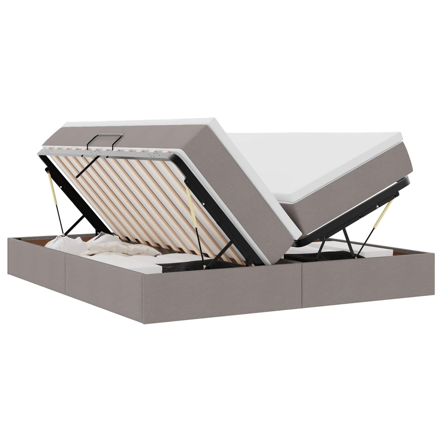 Opbergbed met matras met matras Taupe 180 x 200 cm Polyester is nu te koop bij PeponiXL, paradijselijk wonen!