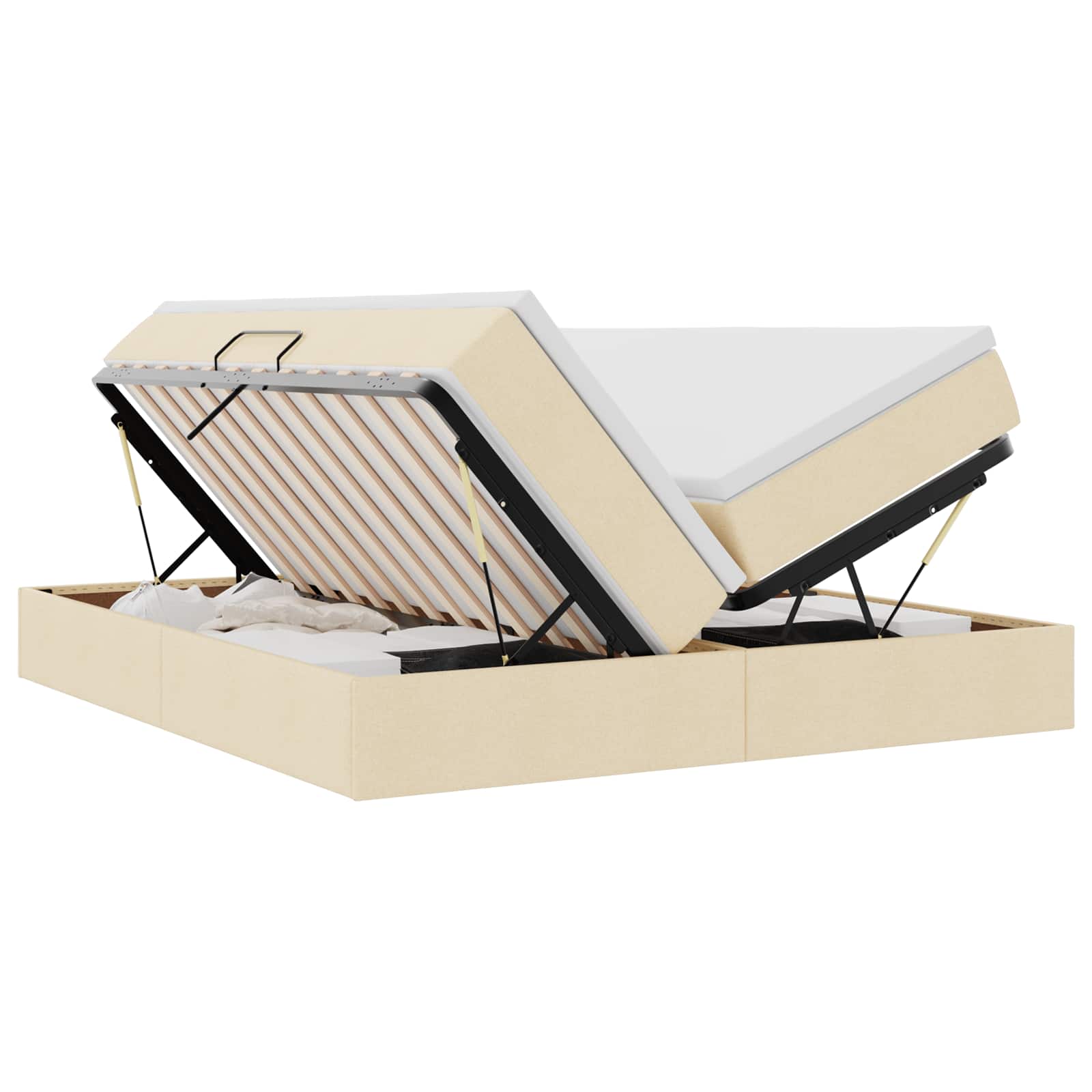 Opbergbed met matras met matras Crème 180 x 200 cm Polyester is nu te koop bij PeponiXL, paradijselijk wonen!