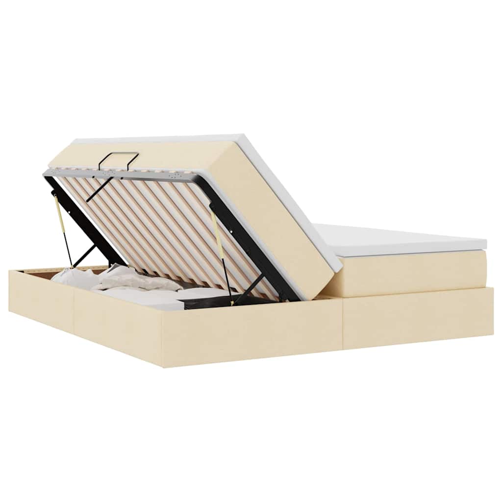 Opbergbed met matras met matras Crème 180 x 200 cm Polyester is nu te koop bij PeponiXL, paradijselijk wonen!