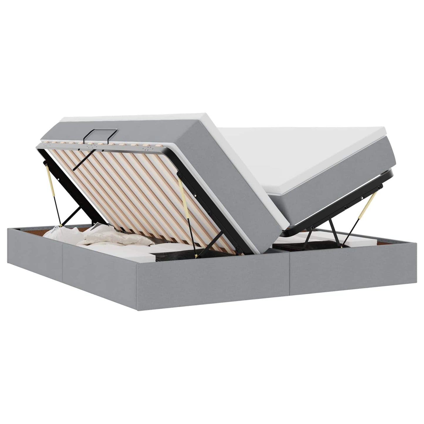 Opbergbed met matras Lichtgrijs 200 x 200 cm Polyester is nu te koop bij PeponiXL, paradijselijk wonen!