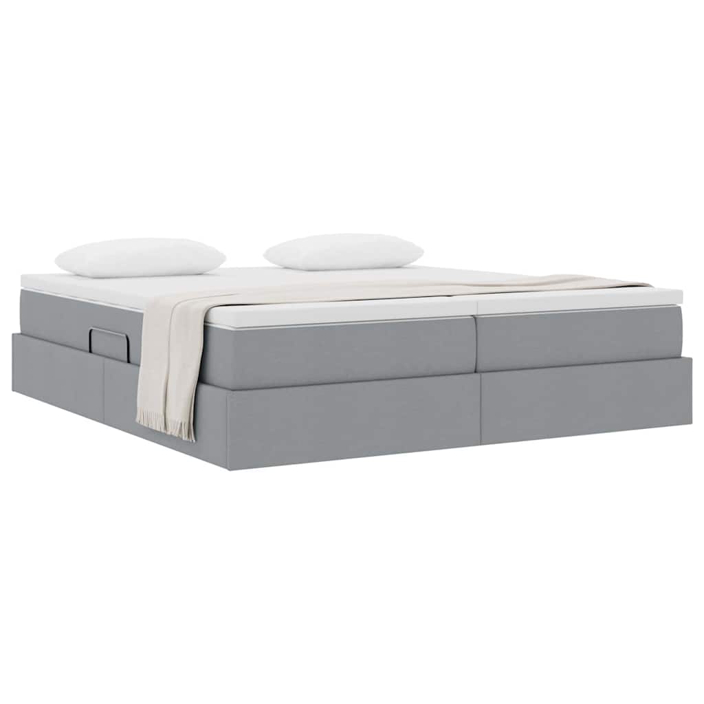 Opbergbed met matras Lichtgrijs 200 x 200 cm Polyester is nu te koop bij PeponiXL, paradijselijk wonen!
