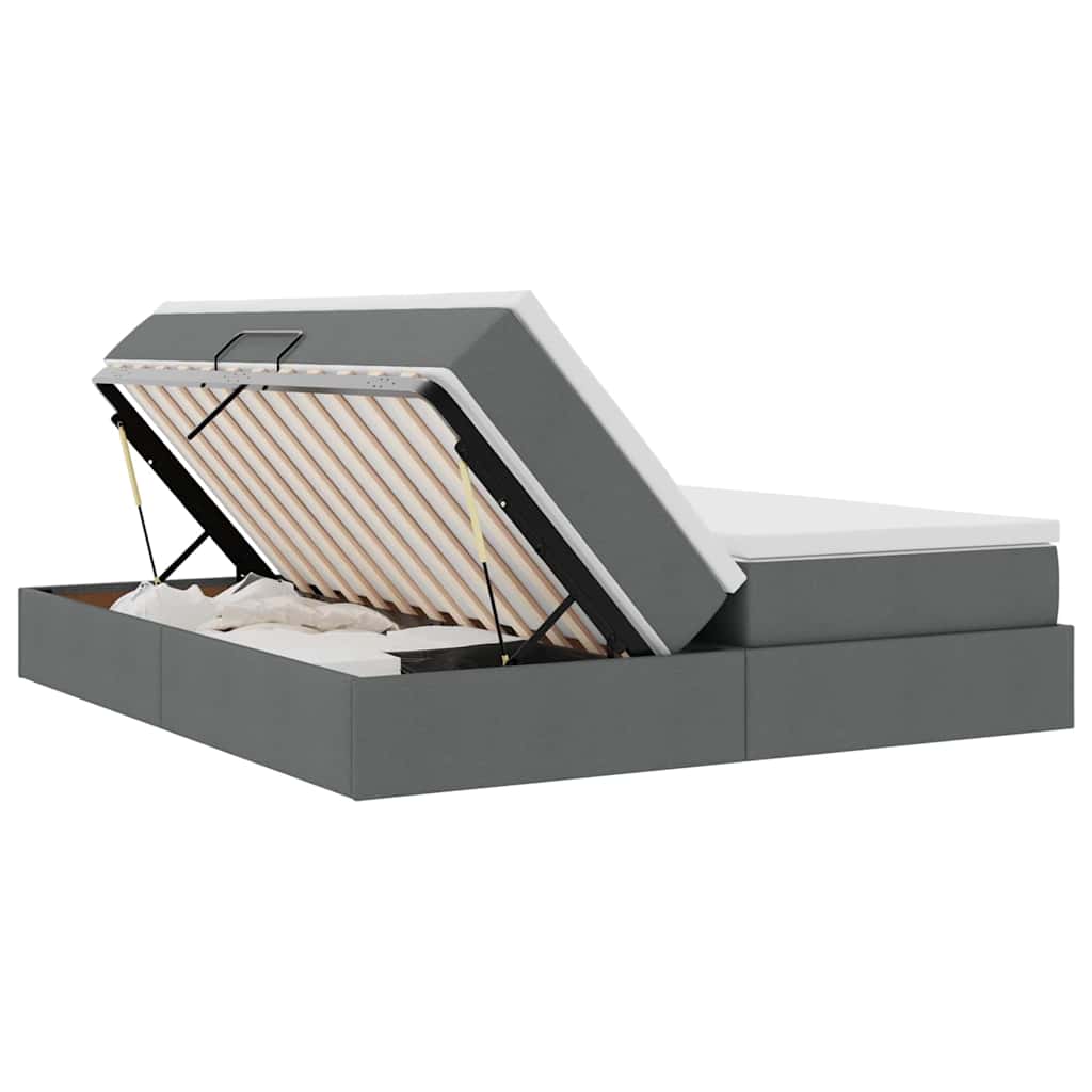 Opbergbed met matras Donkergrijs 200 x 200 cm Polyester is nu te koop bij PeponiXL, paradijselijk wonen!