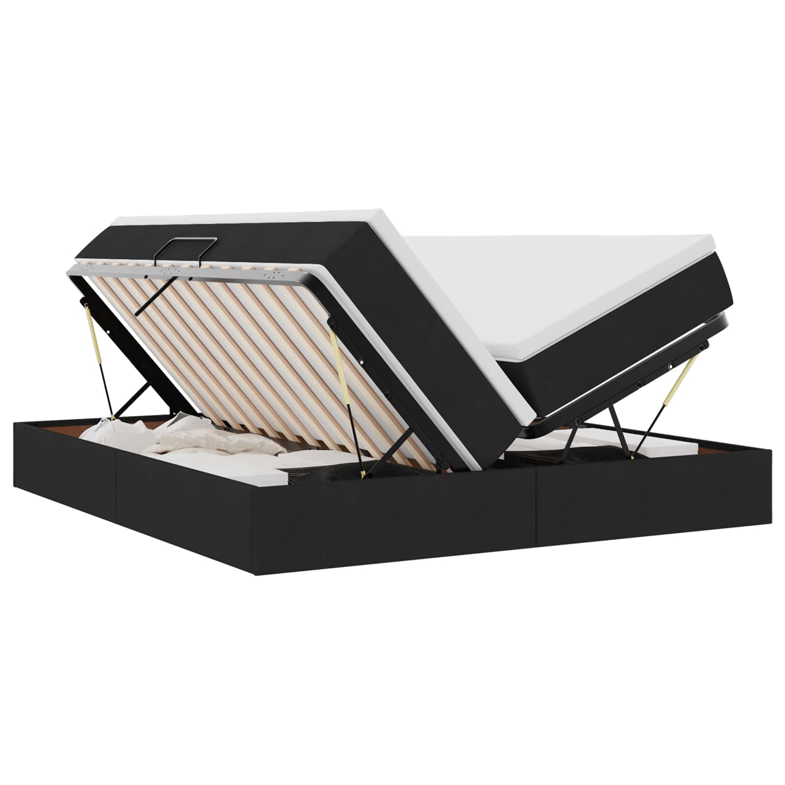 Opbergbed met matras met matras Zwart 200 x 200 cm Polyester is nu te koop bij PeponiXL, paradijselijk wonen!