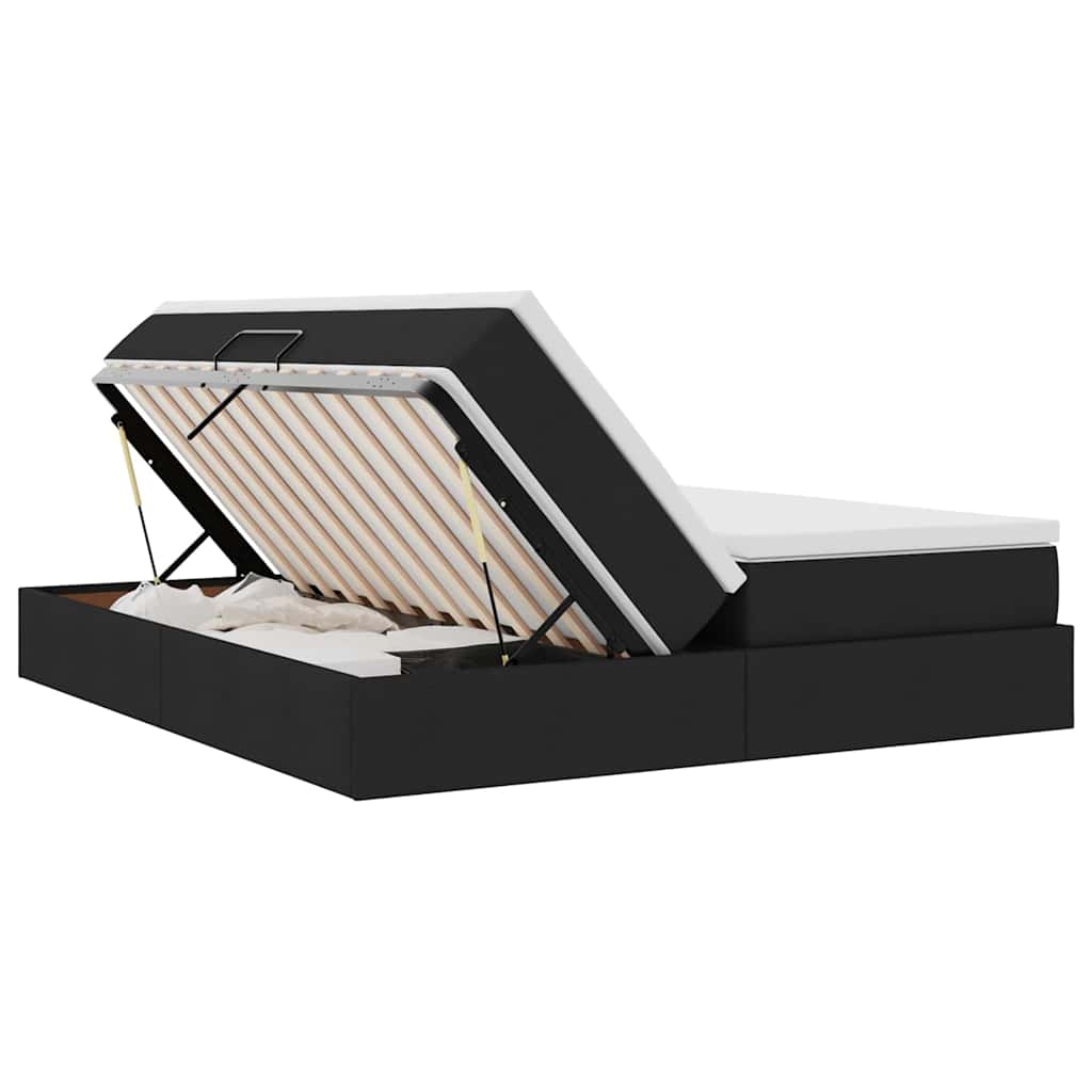 Opbergbed met matras met matras Zwart 200 x 200 cm Polyester is nu te koop bij PeponiXL, paradijselijk wonen!