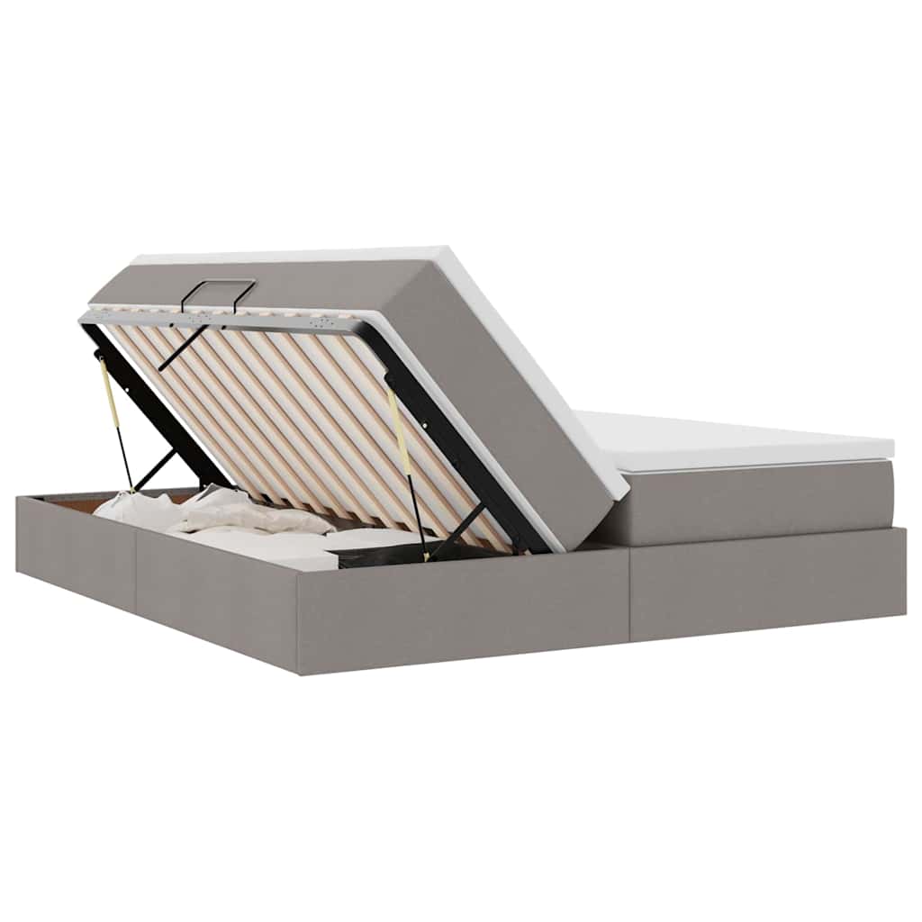 Opbergbed met matras met matras Taupe 200 x 200 cm Polyester is nu te koop bij PeponiXL, paradijselijk wonen!