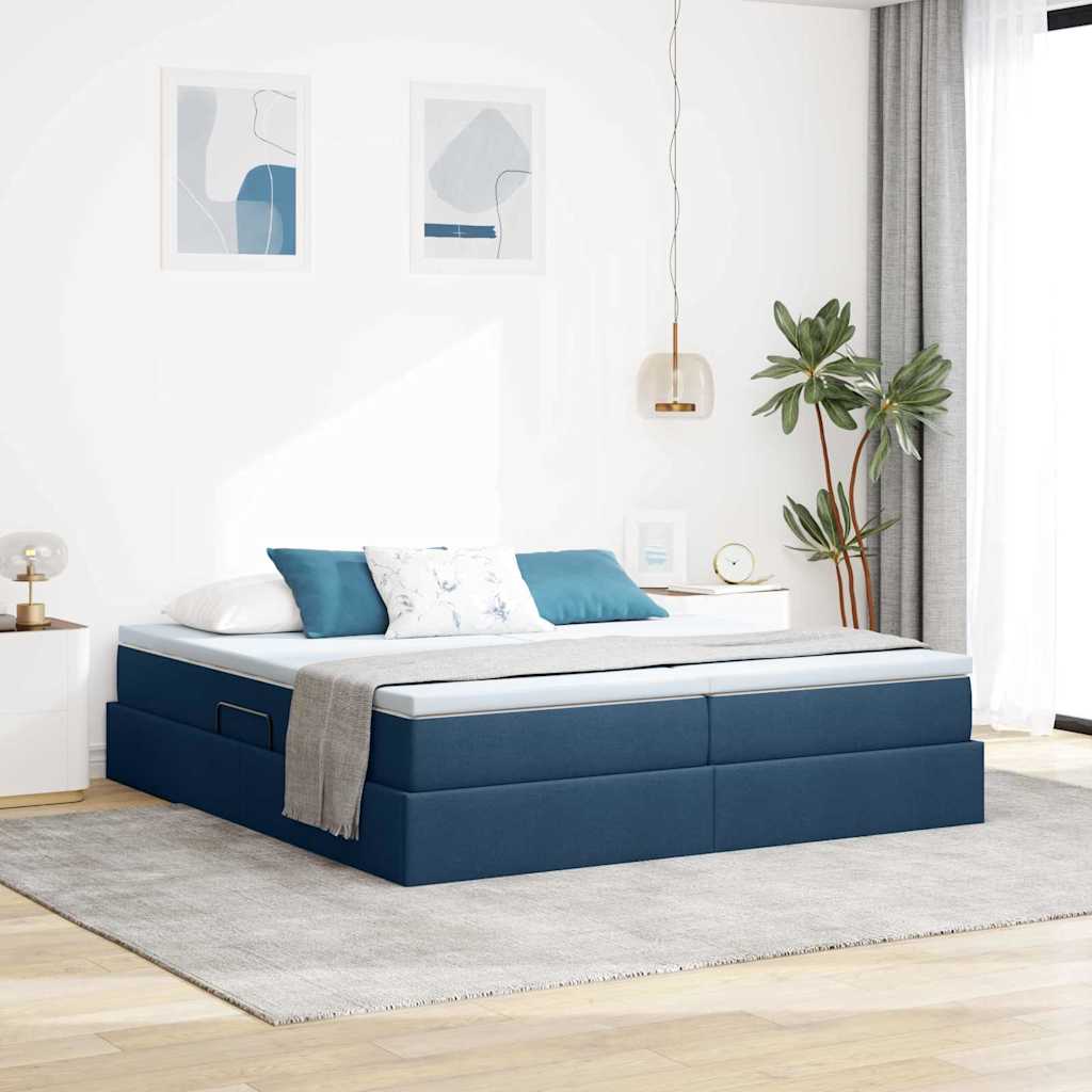 Opbergbed met matras met matras Blauw 200 x 200 cm Polyester is nu te koop bij PeponiXL, paradijselijk wonen!