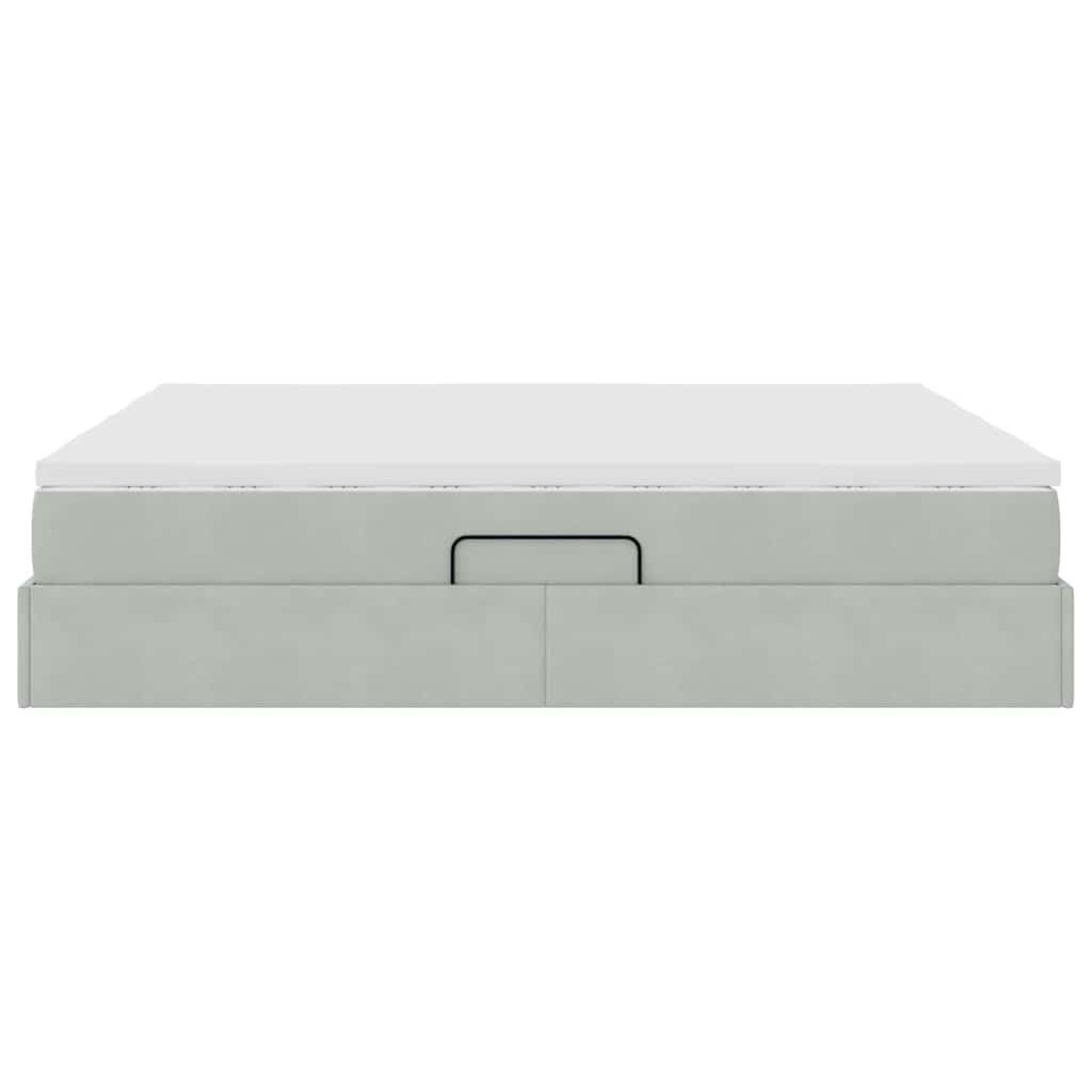 Opbergbed met matras met matras Lichtgrijs 180 x 200 cm Fluweel is nu te koop bij PeponiXL, paradijselijk wonen!