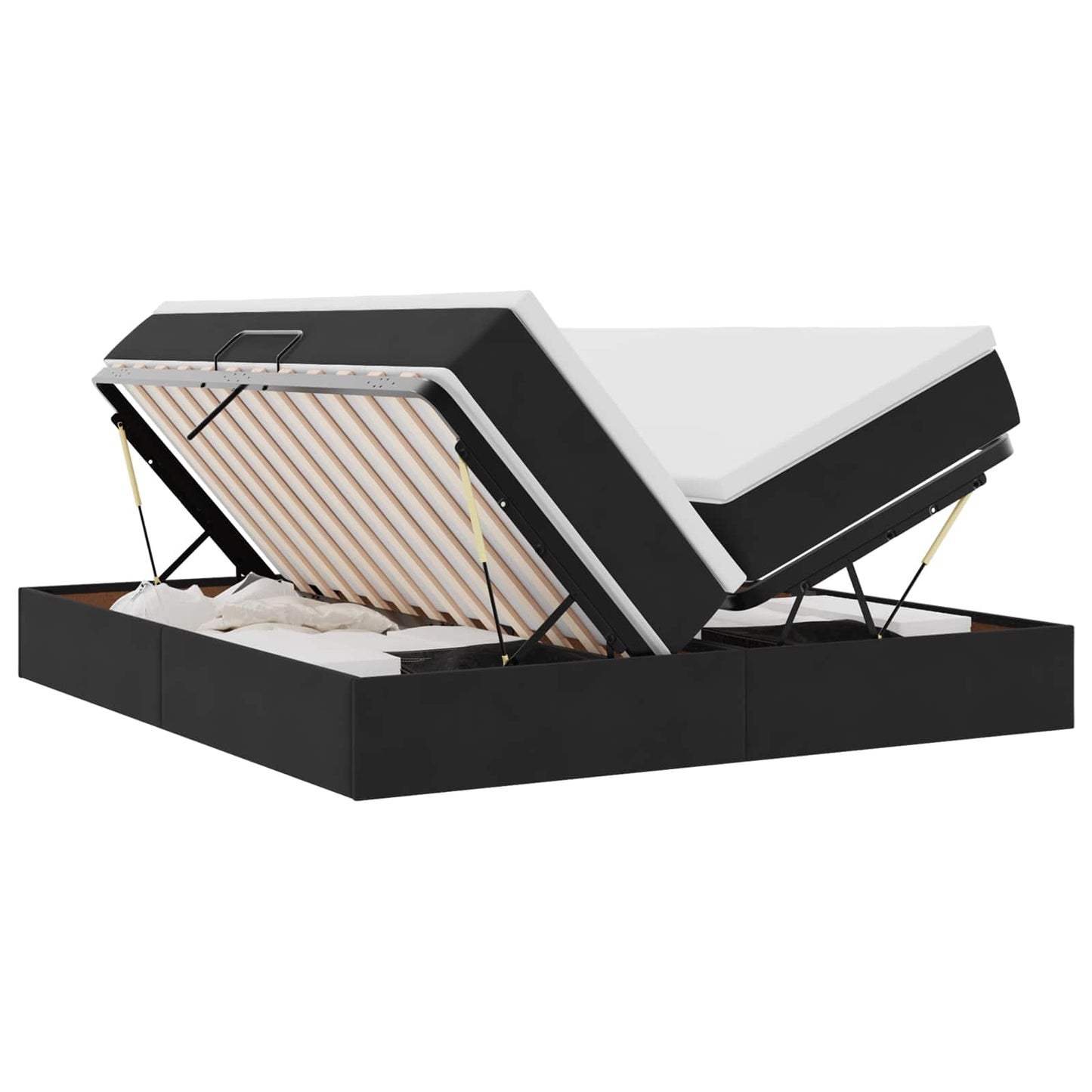 Opbergbed met matras met matras Zwart 180 x 200 cm Fluweel is nu te koop bij PeponiXL, paradijselijk wonen!