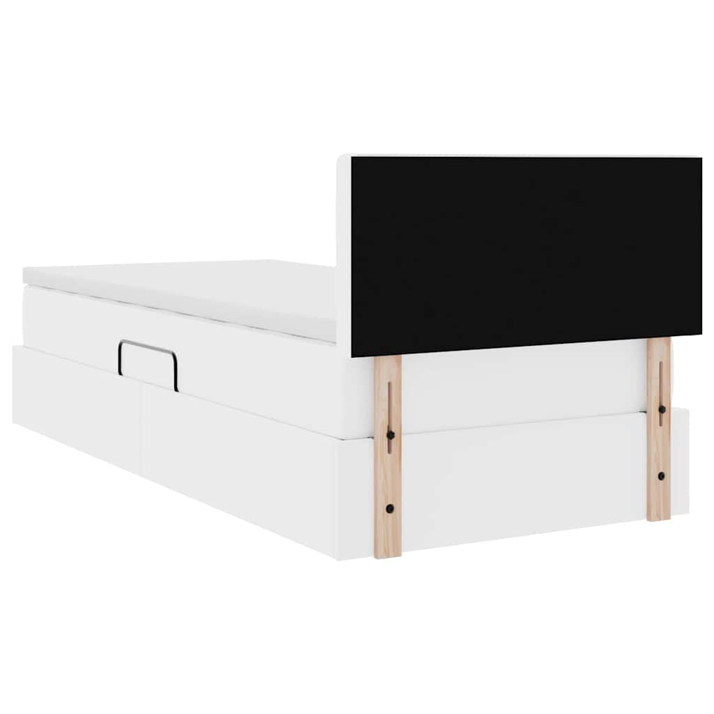 Opslag bed met matras met matras Puur Wit 90 x 190 cm Nep Leer is nu te koop bij PeponiXL, paradijselijk wonen!