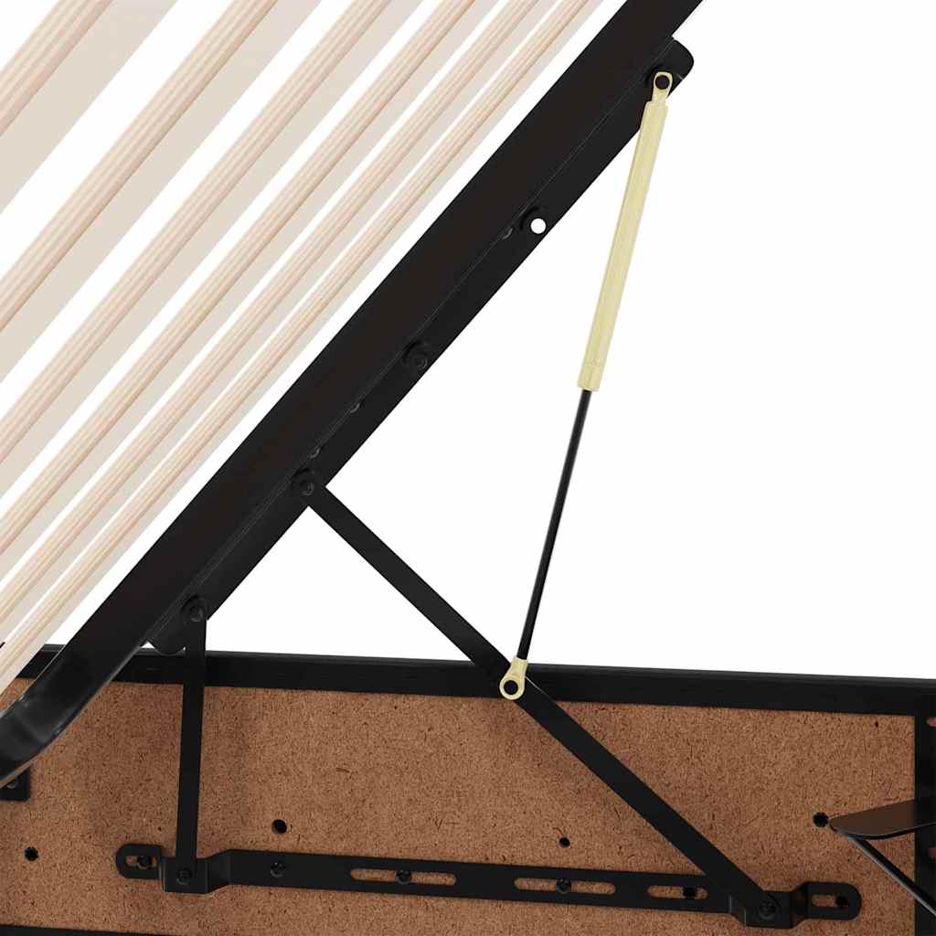 Opslag bed met matras met matras Zwart 100 x 200 cm Nep Leer is nu te koop bij PeponiXL, paradijselijk wonen!