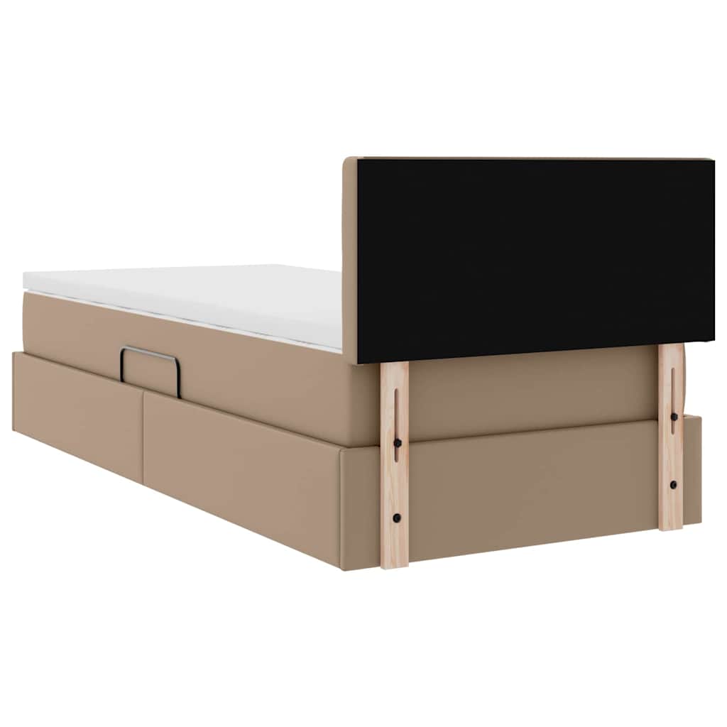 Opslag bed met matras Cappuccino 100 x 200 cm Nep Leer is nu te koop bij PeponiXL, paradijselijk wonen!
