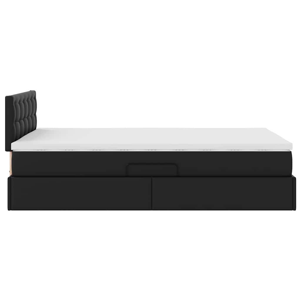 Opslag bed met matras met matras Zwart 120 x 190 cm Nep Leer is nu te koop bij PeponiXL, paradijselijk wonen!