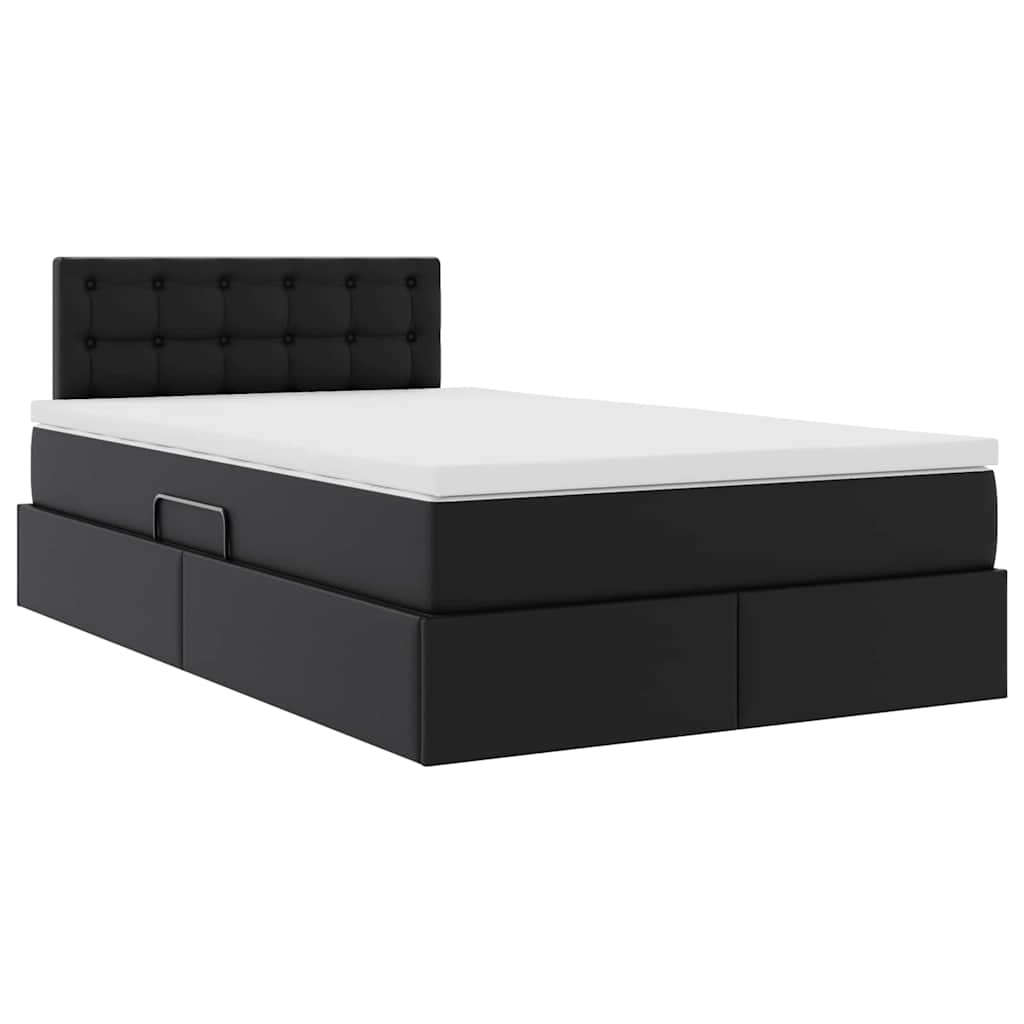 Opslag bed met matras met matras Zwart 120 x 200 cm Nep Leer is nu te koop bij PeponiXL, paradijselijk wonen!
