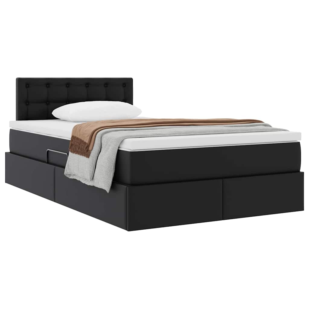 Opslag bed met matras met matras Zwart 120 x 200 cm Nep Leer is nu te koop bij PeponiXL, paradijselijk wonen!