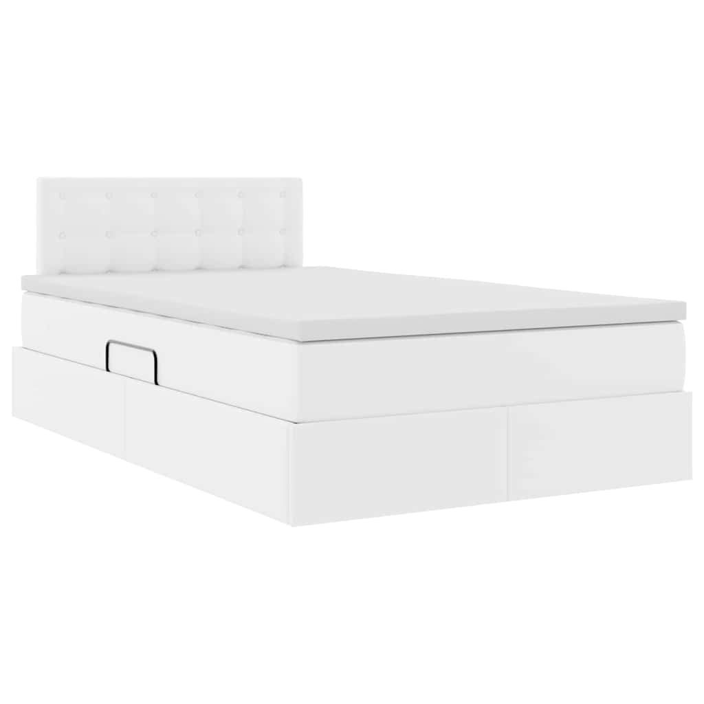 Opslag bed met matras met matras Puur Wit 120 x 200 cm Nep Leer is nu te koop bij PeponiXL, paradijselijk wonen!