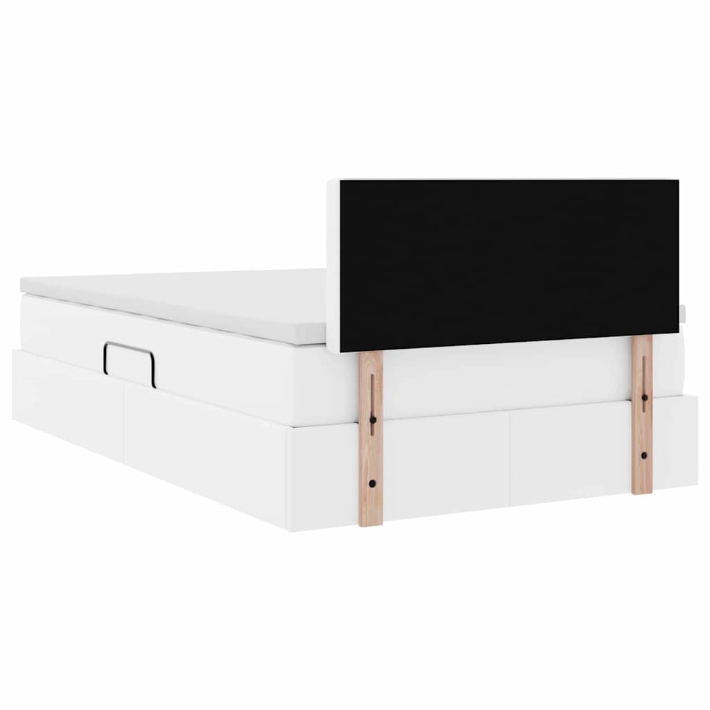 Opslag bed met matras met matras Puur Wit 120 x 200 cm Nep Leer is nu te koop bij PeponiXL, paradijselijk wonen!