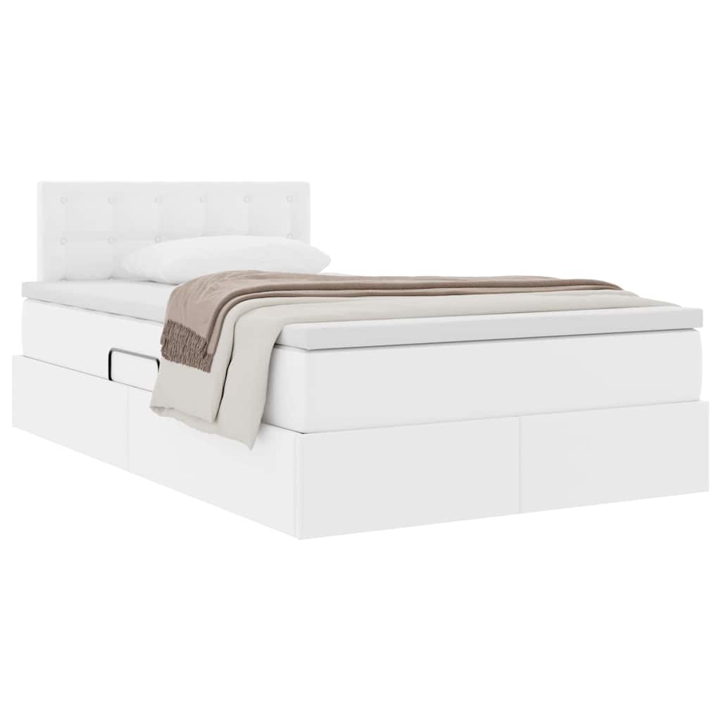 Opslag bed met matras met matras Puur Wit 120 x 200 cm Nep Leer is nu te koop bij PeponiXL, paradijselijk wonen!