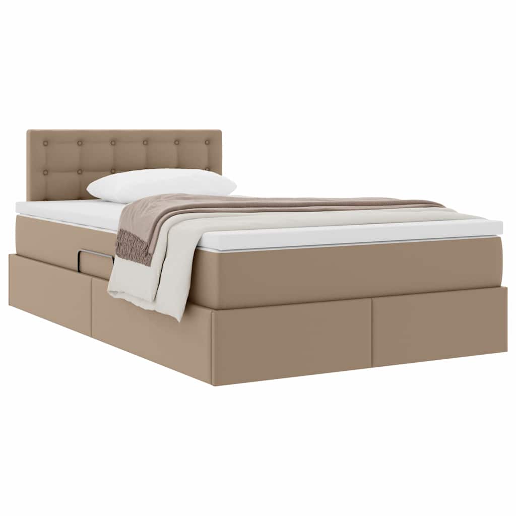 Opslag bed met matras Cappuccino 120 x 200 cm Nep Leer is nu te koop bij PeponiXL, paradijselijk wonen!