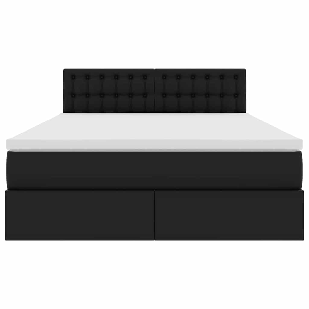 Opslag bed met matras met matras Zwart 140 x 200 cm Nep Leer is nu te koop bij PeponiXL, paradijselijk wonen!