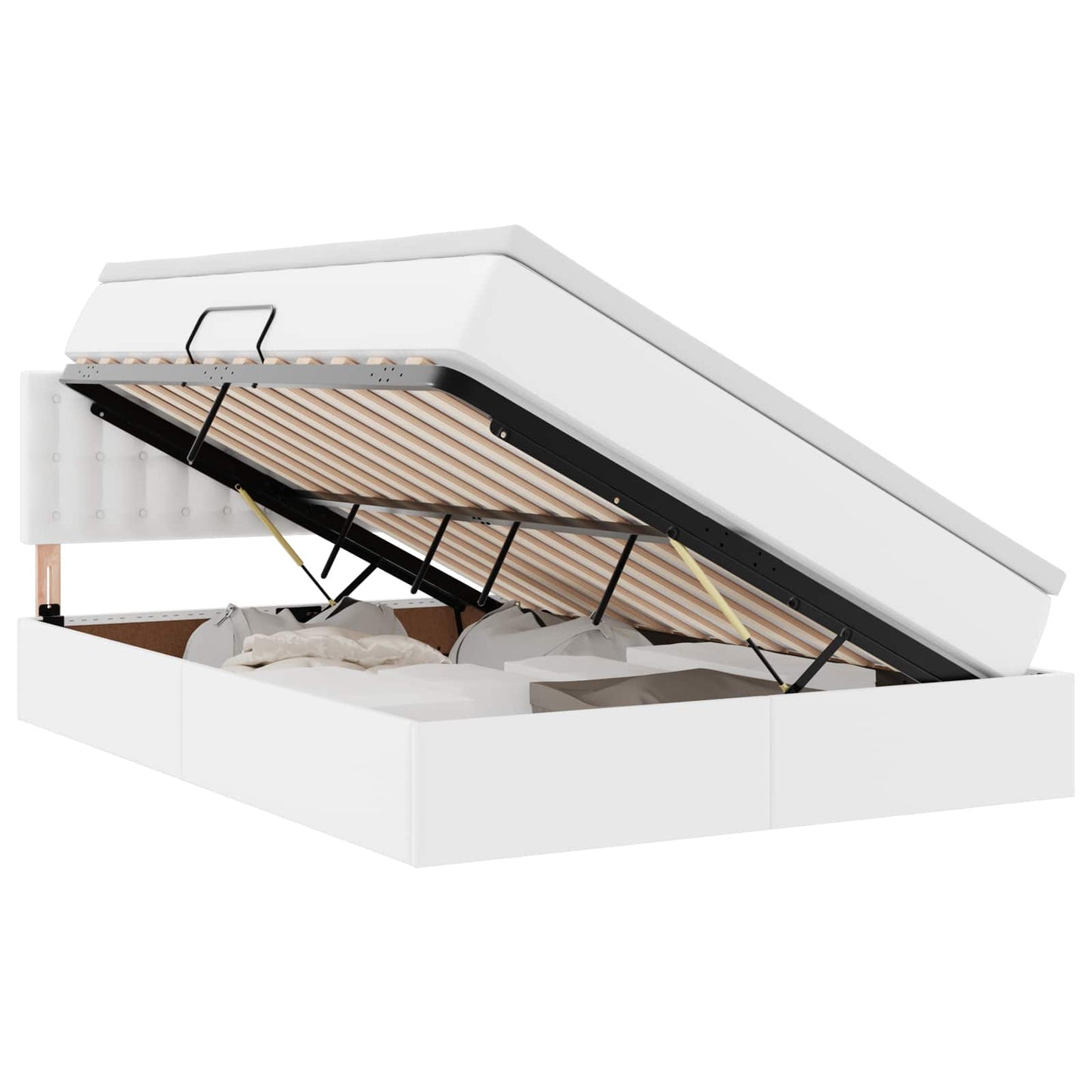 Opslag bed met matras met matras Puur Wit 140 x 200 cm Nep Leer is nu te koop bij PeponiXL, paradijselijk wonen!