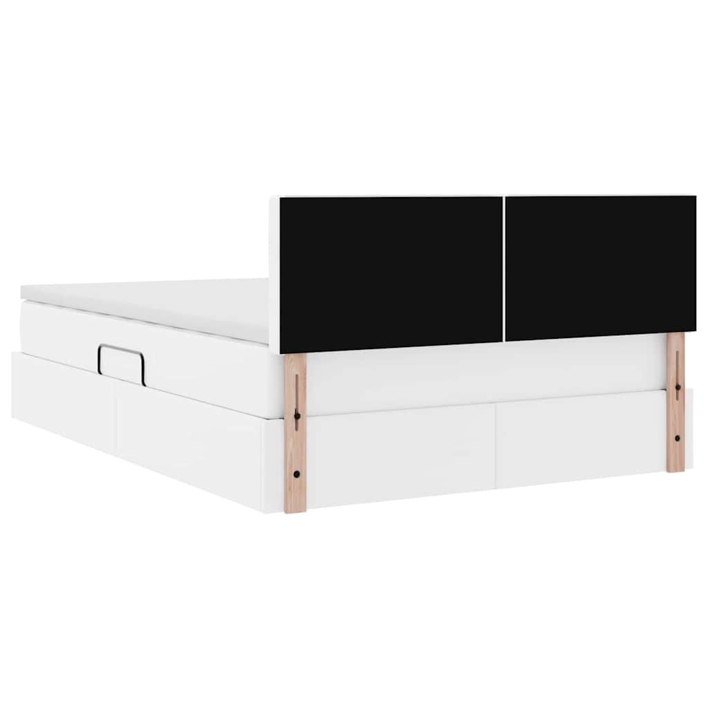 Opslag bed met matras met matras Puur Wit 140 x 200 cm Nep Leer is nu te koop bij PeponiXL, paradijselijk wonen!