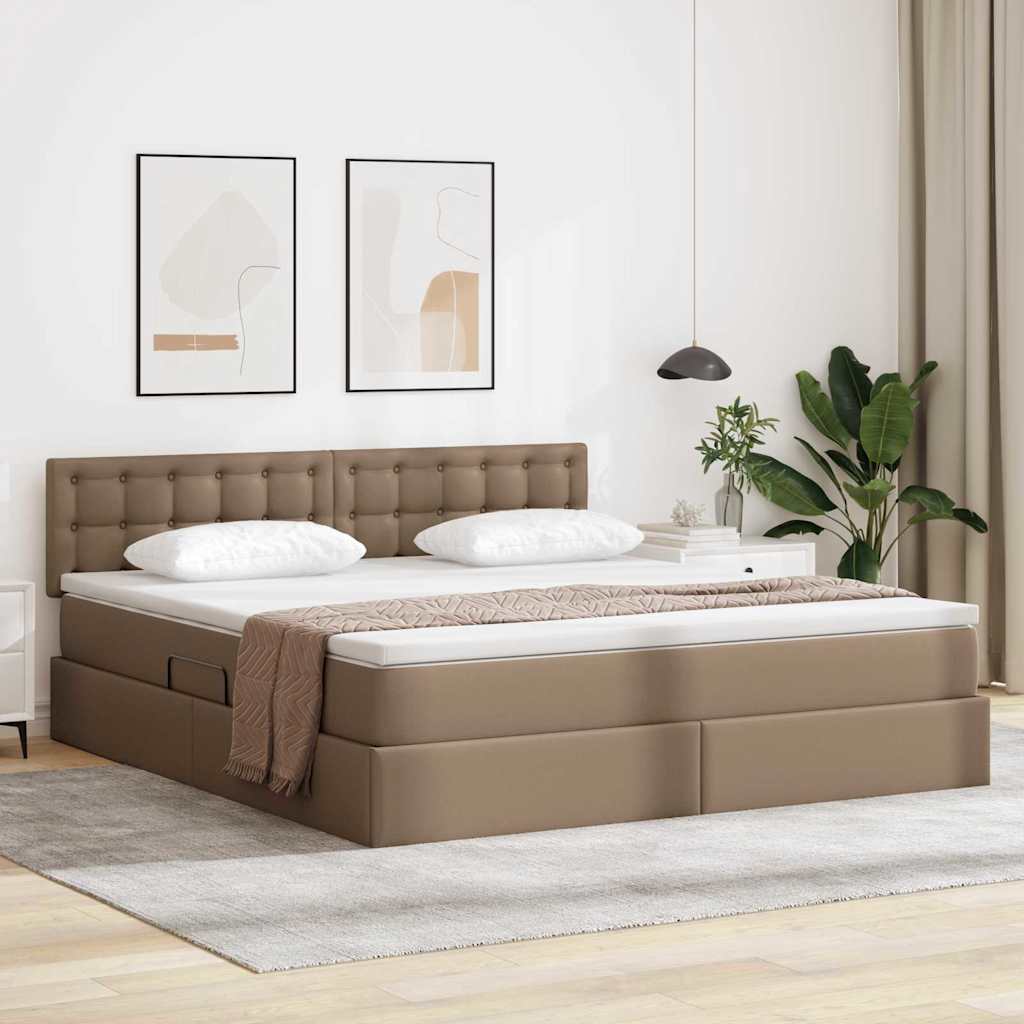 Opslag bed met matras Cappuccino 160 x 200 cm Nep Leer is nu te koop bij PeponiXL, paradijselijk wonen!