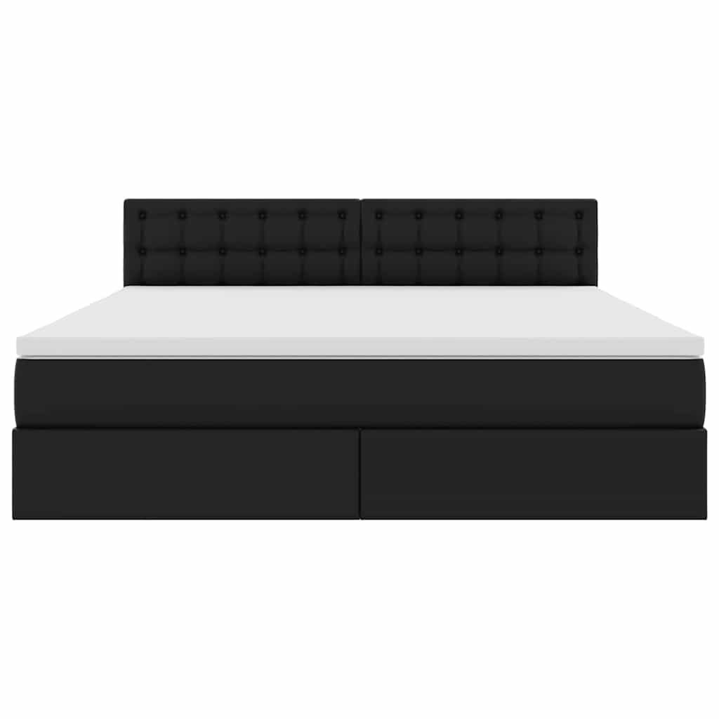 Opslag bed met matras met matras Zwart 180 x 200 cm Nep Leer is nu te koop bij PeponiXL, paradijselijk wonen!