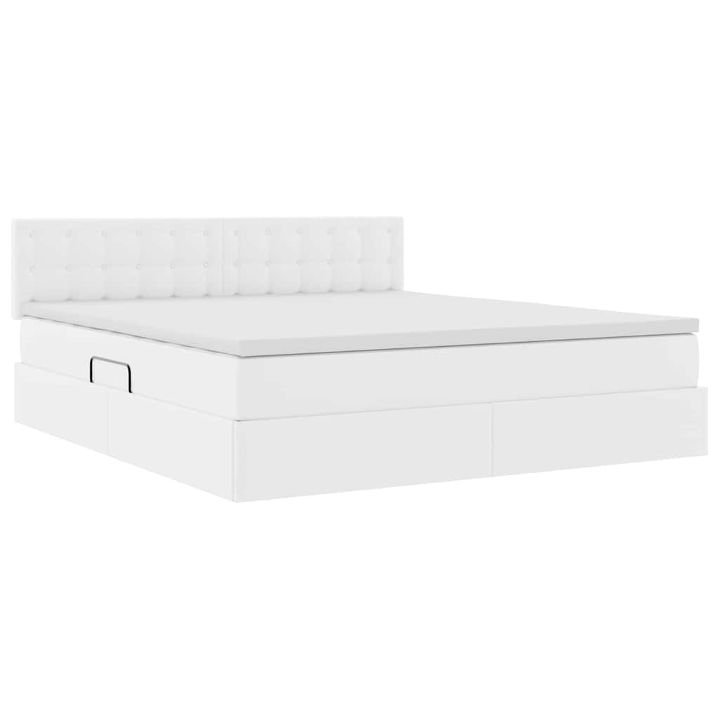 Opslag bed met matras met matras Puur Wit 180 x 200 cm Nep Leer is nu te koop bij PeponiXL, paradijselijk wonen!