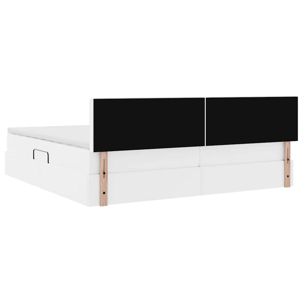 Opslag bed met matras met matras Puur Wit 200 x 200 cm Nep Leer is nu te koop bij PeponiXL, paradijselijk wonen!