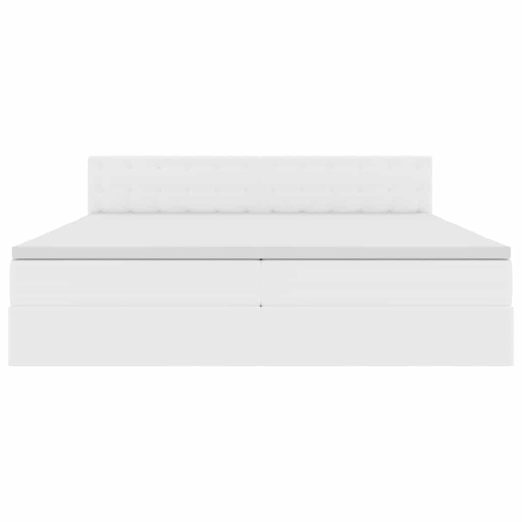 Opslag bed met matras met matras Puur Wit 200 x 200 cm Nep Leer is nu te koop bij PeponiXL, paradijselijk wonen!