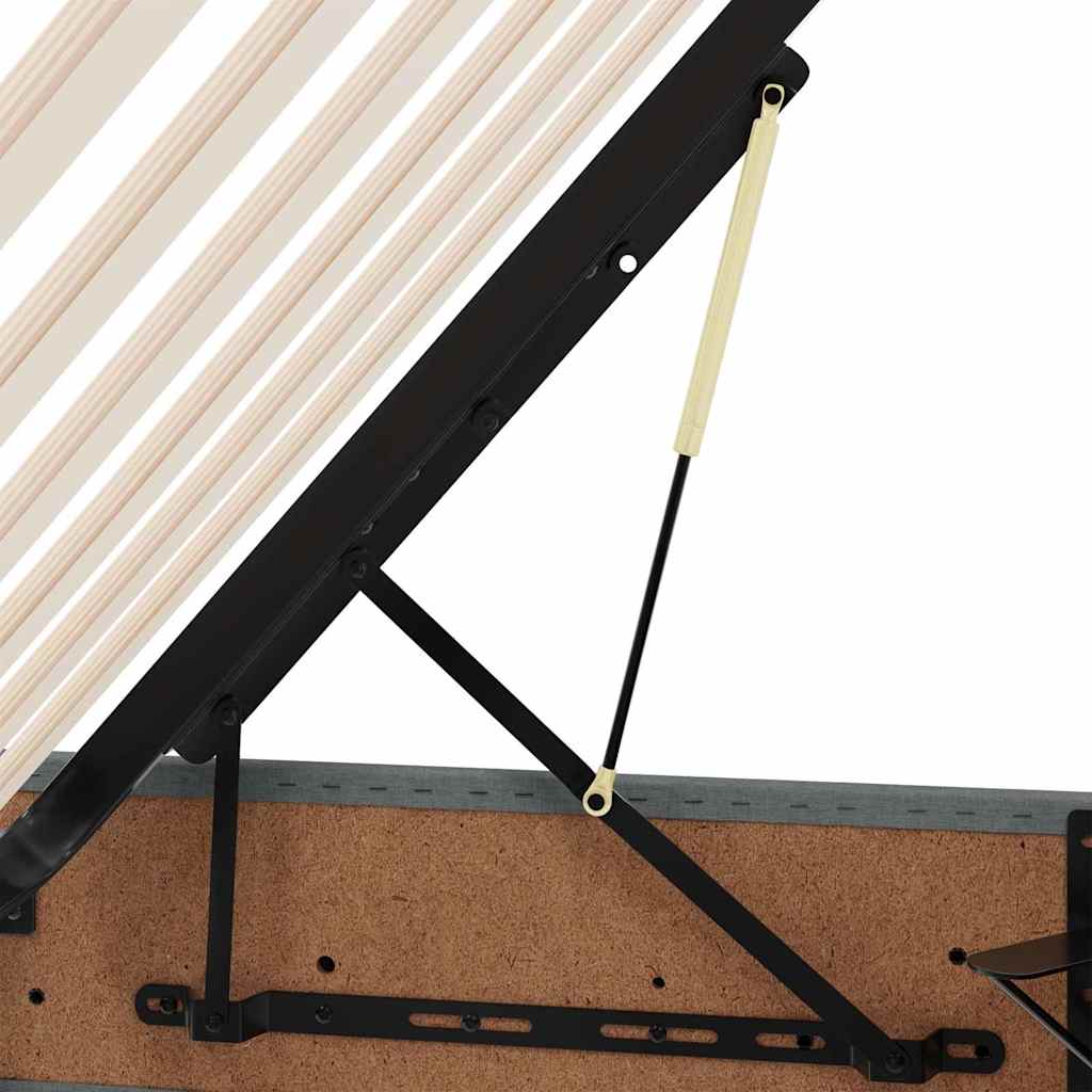Opbergbed met matras Donkergrijs 90 x 190 cm Bewerkt hout is nu te koop bij PeponiXL, paradijselijk wonen!