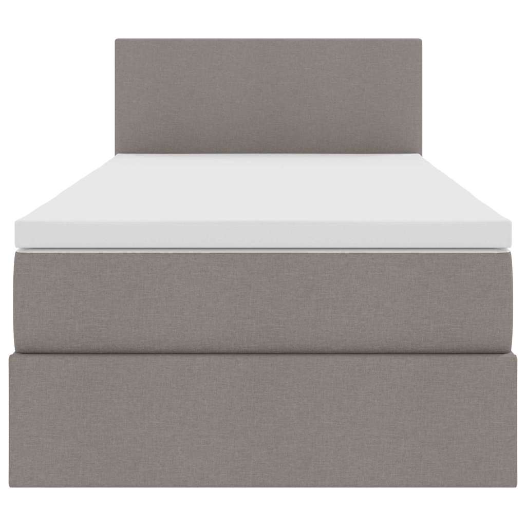 Opbergbed met matras met opslag Taupe 90 x 190 cm Bewerkt hout is nu te koop bij PeponiXL, paradijselijk wonen!