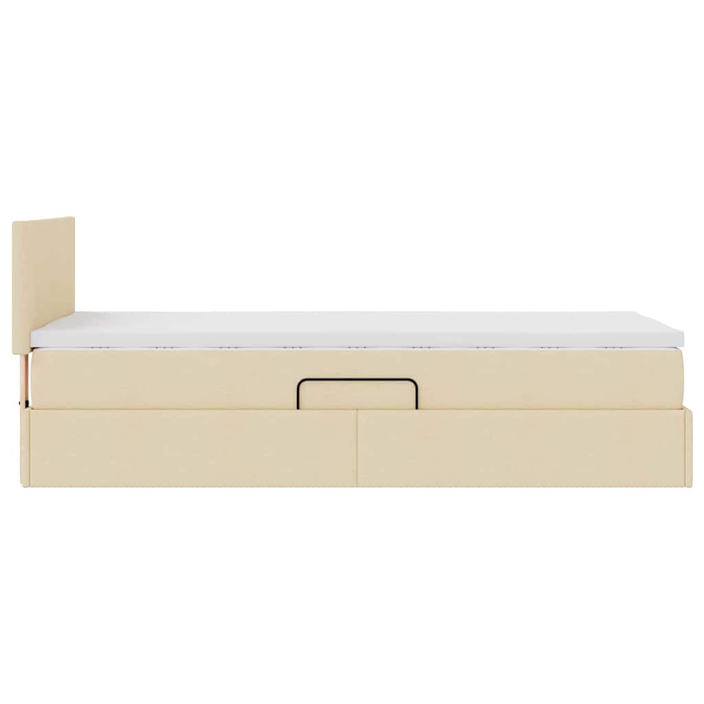Opbergbed met matras met matras Crème 90 x 190 cm Bewerkt hout is nu te koop bij PeponiXL, paradijselijk wonen!