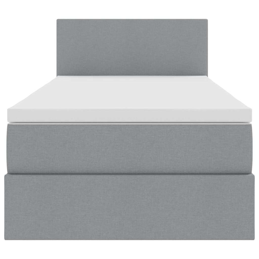 Opbergbed met matras Lichtgrijs 90 x 200 cm Bewerkt hout is nu te koop bij PeponiXL, paradijselijk wonen!
