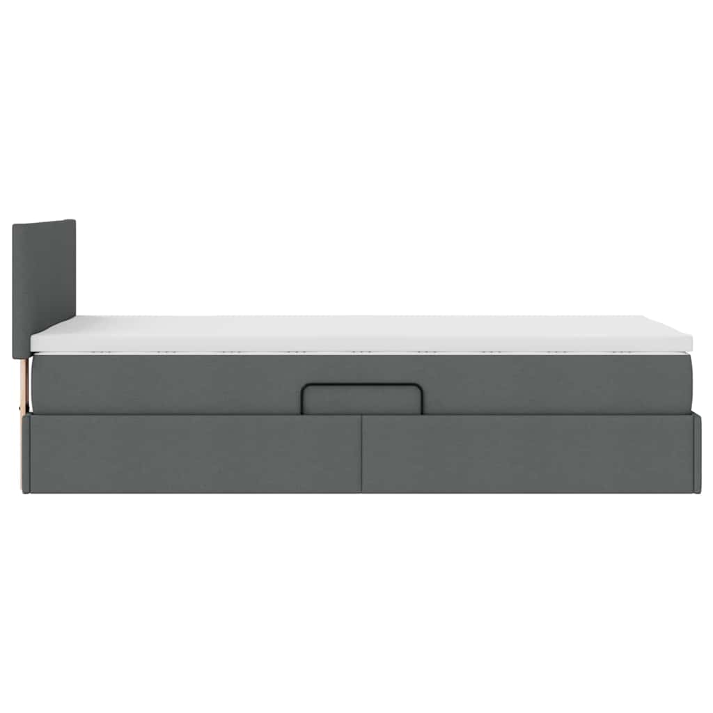Opbergbed met matras Donkergrijs 90 x 200 cm Bewerkt hout is nu te koop bij PeponiXL, paradijselijk wonen!